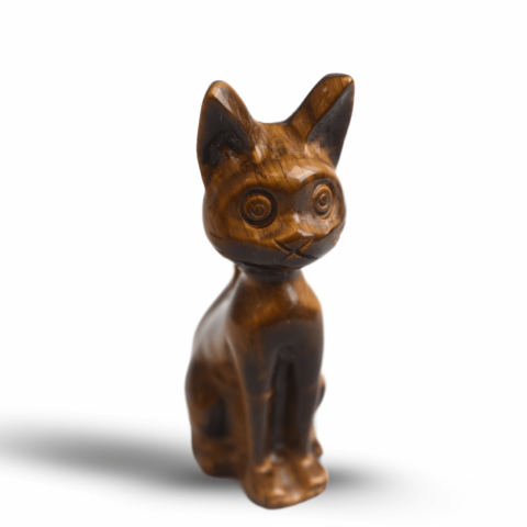 Cristale și Pietre Semiprețioase - Gardiana curajului – Pisicuta din Ochi de Tigru pentru Protectie si Putere Interioara