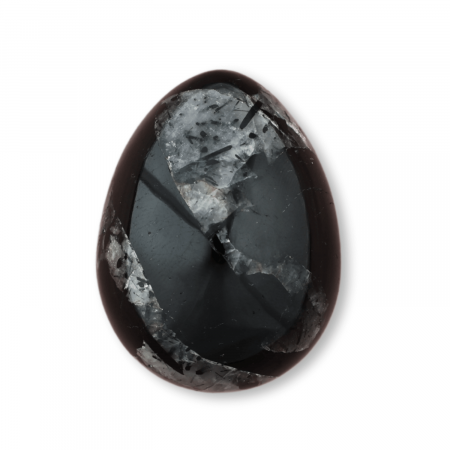 Cristale și Pietre Semiprețioase - Ou Handmade de 50mm din Piatra Naturala de Turmalina Neagra