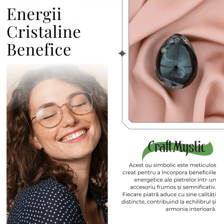 Ou Handmade de 50mm din Piatra Naturala de Turmalina Neagra [4]