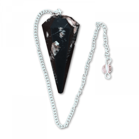 Pendul de Radiestezie cu Varf de Turmalina Neagra Naturala 45 mm