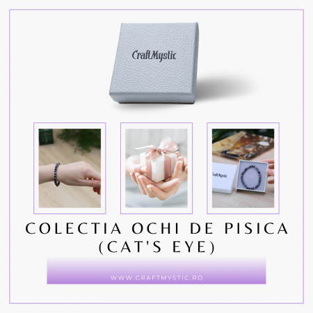 Bratara Elastica cu Margele 6mm din Ochi de Pisica Semipretios Natural [7]