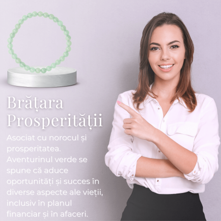 Bratara Elastica cu Margele 6mm din Aventurin Verde Semipretios Natural [3]