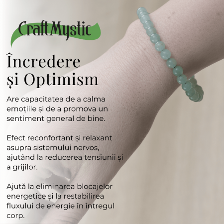 Bratara Elastica cu Margele 6mm din Aventurin Verde Semipretios Natural [4]