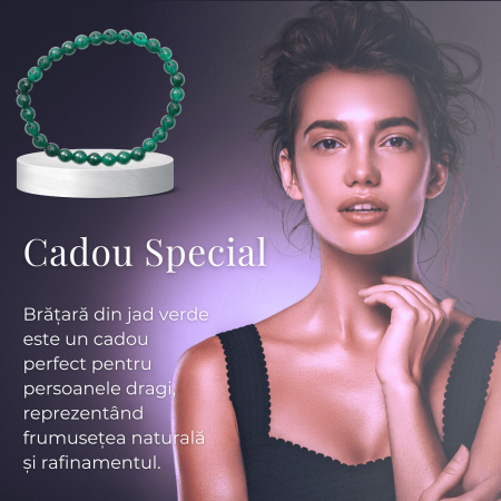 Bratara Elastica cu Margele 6mm din Jad Verde Semipretios Natural [6]