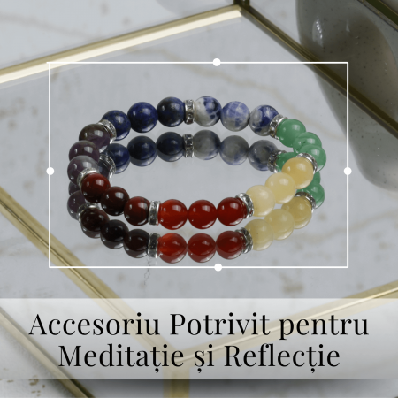 Bratara a 7 Chakre cu Margele de 12 mm din Pietre Semipretioase Naturale - Echilibru si Vindecare [4]