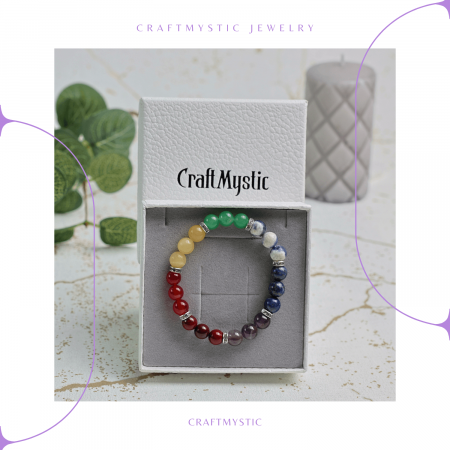 Bratara a 7 Chakre cu Margele de 12 mm din Pietre Semipretioase Naturale - Echilibru si Vindecare [5]