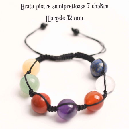 Bratara a 7 Chakre cu Margele de 12 mm din Pietre Semipretioase Naturale - Echilibru si Vindecare [1]