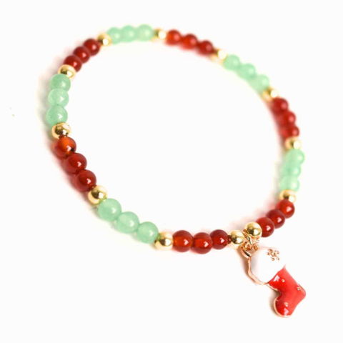 Creativitate si Inspiratie - Bratara Agat rosu si aventurin verde accesoriu mix- eleganta si noroc