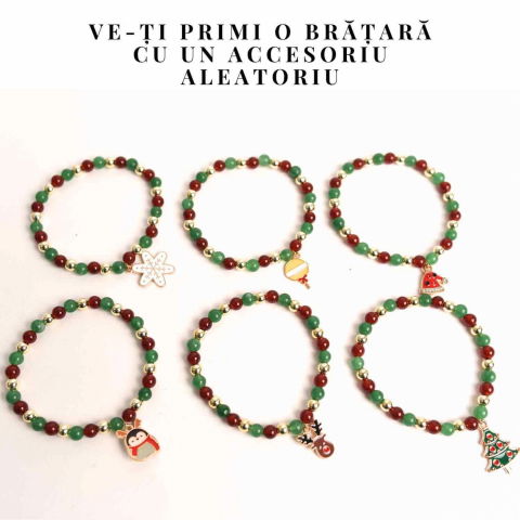 Bratara Agat rosu si aventurin verde 4mm cu accesoriu mixt - echilibru si noroc [2]