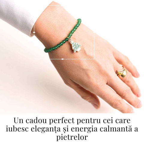 Bratara Agat Verde Pandantiv Bradut – Echilibru si Frumusete Naturala [1]