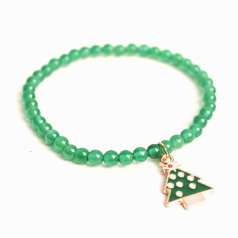 Cristale pe beneficii - Bratara Agat Verde Pandantiv Bradut – Echilibru si Frumusete Naturala