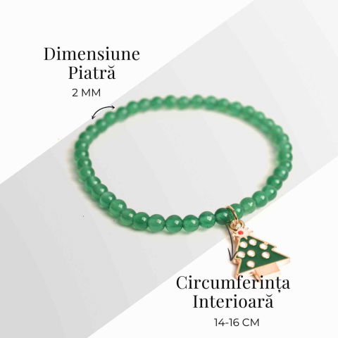 Bratara Agat Verde Pandantiv Bradut – Echilibru si Frumusete Naturala [3]