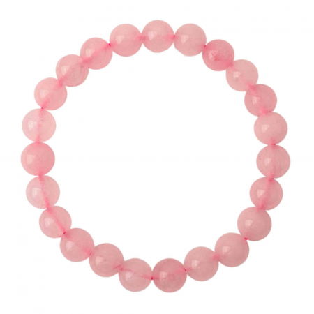 Pesti - Bratara Elastica cu Margele de 8mm din Cuart Roz, Circumferinta 17 cm - Bijuterie Terapeutica si Cadou Elegant"