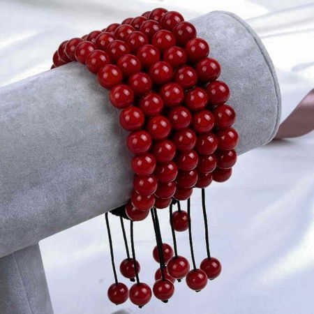 Bratara Ajustabila cu Margele de 8mm din Carneol Rosu Inchis, Circumferinta 19-24 cm - Accesoriu Energetic si Cadou Ideal [6]
