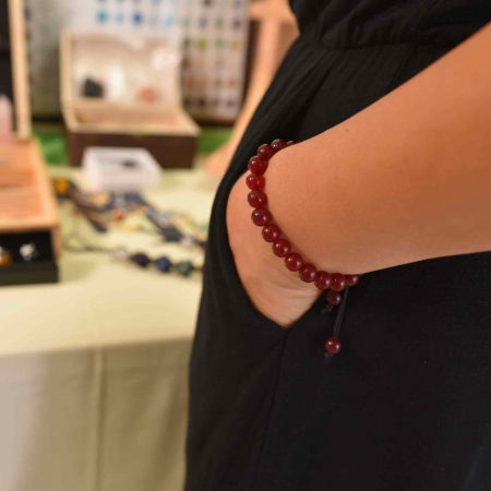 Bratara Ajustabila cu Margele de 8mm din Carneol Rosu Inchis, Circumferinta 19-24 cm - Accesoriu Energetic si Cadou Ideal [2]