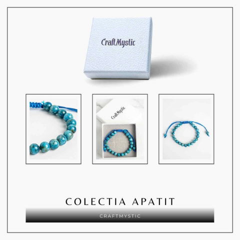 Bratara Ajustabila pe Sfoara cu Pietre Naturale 8mm din Apatit - Echilibru si Energie Pozitiva [6]