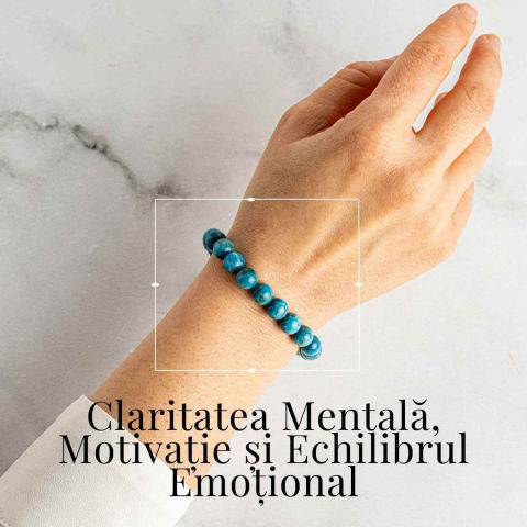 Bratara Ajustabila pe Sfoara cu Pietre Naturale 8mm din Apatit - Echilibru si Energie Pozitiva [1]