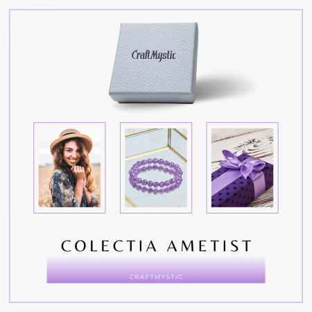 Bratara Eleganta Elastica cu Margele de 8mm Ametist Fatetat - Un Punct de Echilibru in Viata Ta [7]