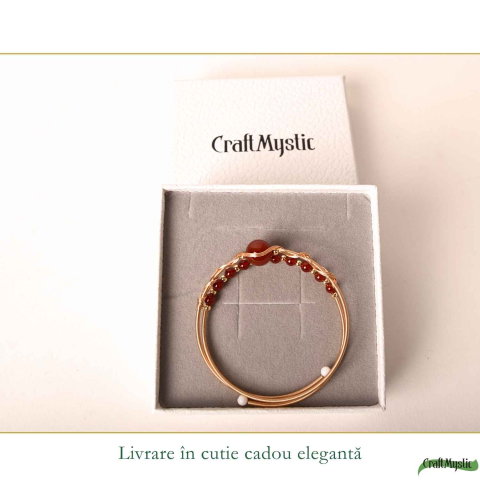 Bratara din Cupru cu Agat Rosu Natural – Energie, Curaj si Echilibru [5]