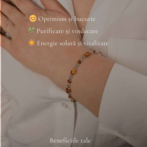 Bratara argint 925 cu chihlimbar oval si rotund – Caldura si echilibru interior [2]