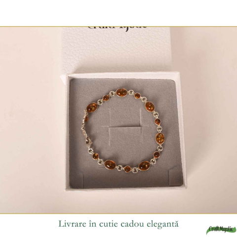 Bratara argint 925 cu chihlimbar oval si rotund – Caldura si echilibru interior [5]