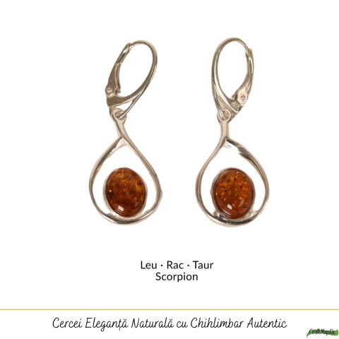 Cercei Argint 925 cu Chihlimbar – Eleganta Naturala si Energie Calda [4]