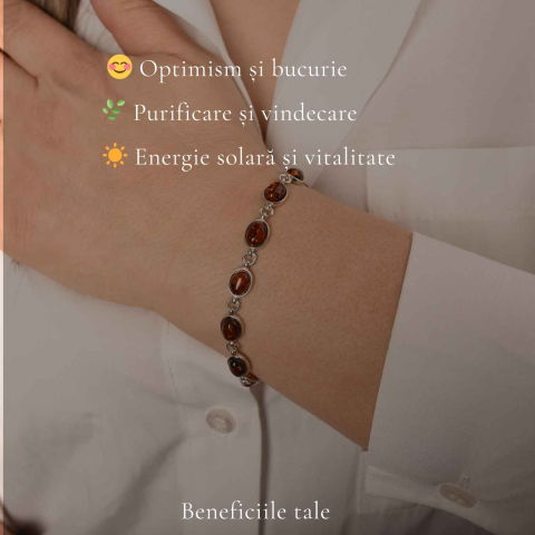 Bratara Argint 925 cu Chihlimbar Natural Oval – Eleganta si Caldura Solara [2]