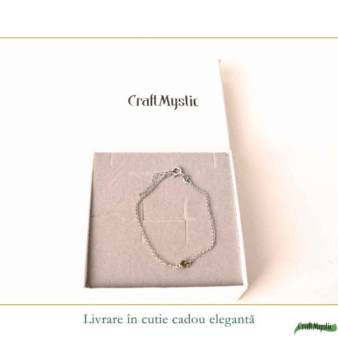 Bratara Argint 925 cu Moldavit Rotund Natural – Intuitie si Transformare Interioara [5]