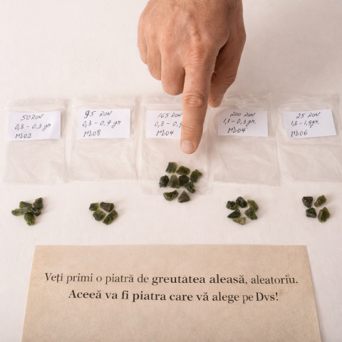 Moldavit natural brut din Cehia 0.3-0.4 grame - Piatra transformarii si protectiei spirituale [1]