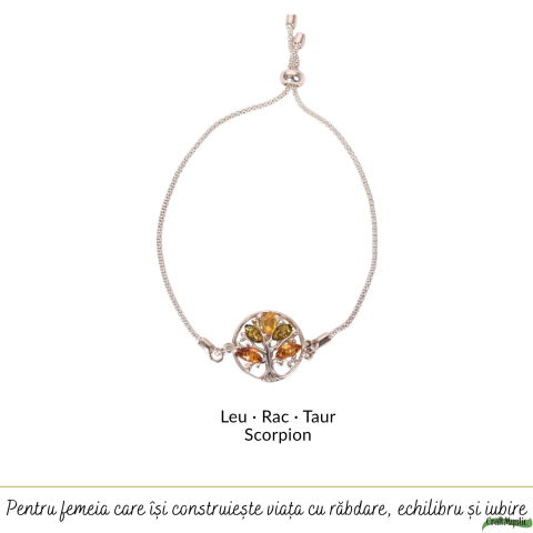 Bratara Argint 925 Arborele Vietii cu Chihlimbar Natural – Echilibru si Vitalitate [4]