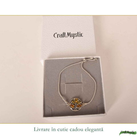 Bratara Argint 925 Arborele Vietii cu Chihlimbar Natural – Echilibru si Vitalitate [5]