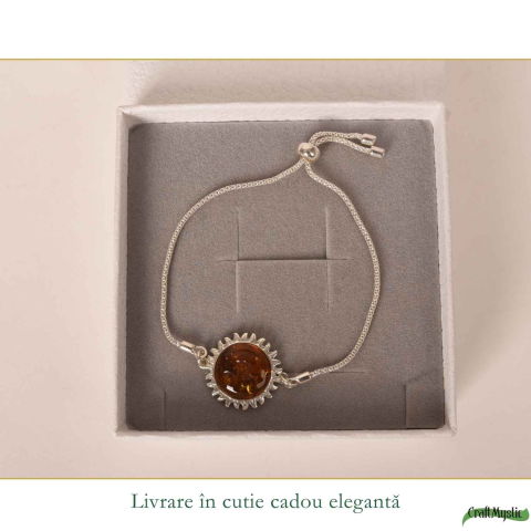 Bratara Argint 925 Soare cu Chihlimbar Natural – Vitalitate si Lumina [5]