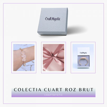  Bratara aurie cu 3 pietre ametist Cuart Roz - Iubire si armonie [7]