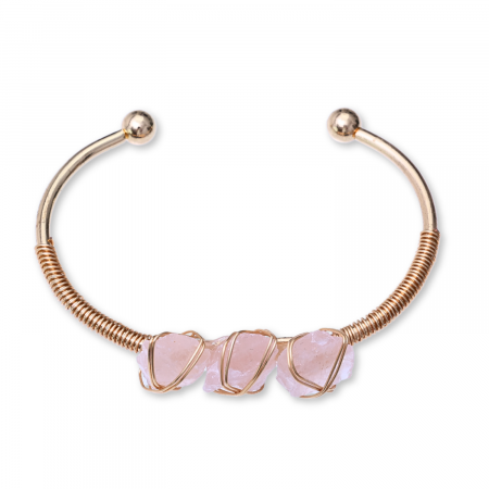  Bratara aurie cu 3 pietre ametist Cuart Roz - Iubire si armonie [8]