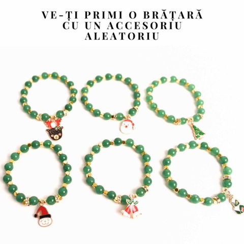 Bratara naturala Aventurin verde cu accesoriu mixt- armonie si noroc [2]