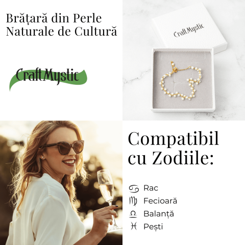 Bratara reglabila din perle de cultura si lant auriu– simbol al feminitatii pure [3]