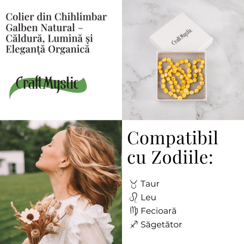 Colier Chihlimbar Galben Natural – Lumina Solara, Armonie si Eleganta Organica [3]