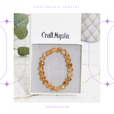 Bratara Elastica Radianta cu Citrin Fatetat de 8mm - Luminozitate si Abundenta [7]