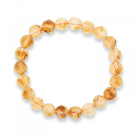 Cristale pe beneficii - Bratara Elastica Radianta cu Citrin Fatetat de 8mm - Luminozitate si Abundenta