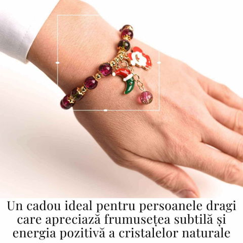 Bratara naturala turmalina multicolora 6mm - echilibru si energie pozitiva [1]