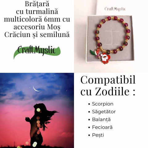 Bratara naturala turmalina multicolora 6mm - echilibru si energie pozitiva [3]