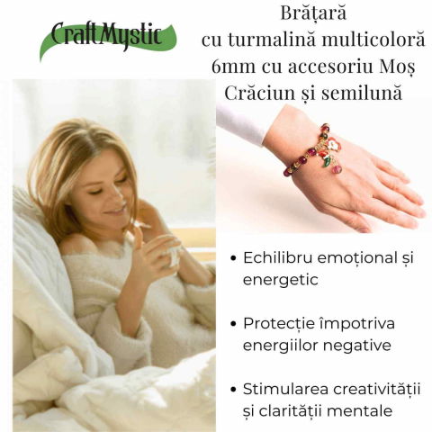 Bratara naturala turmalina multicolora 6mm - echilibru si energie pozitiva [2]