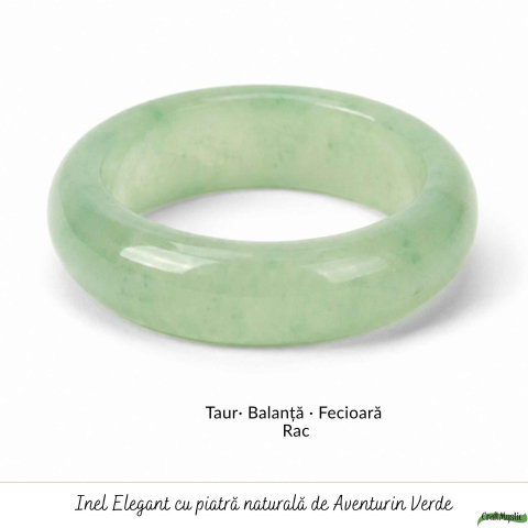 Inel cu Aventurin Verde Natural turnat – Noroc, Echilibru si Energie Pozitiva [4]