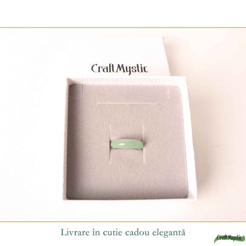 Inel cu Aventurin Verde Natural turnat – Noroc, Echilibru si Energie Pozitiva [5]