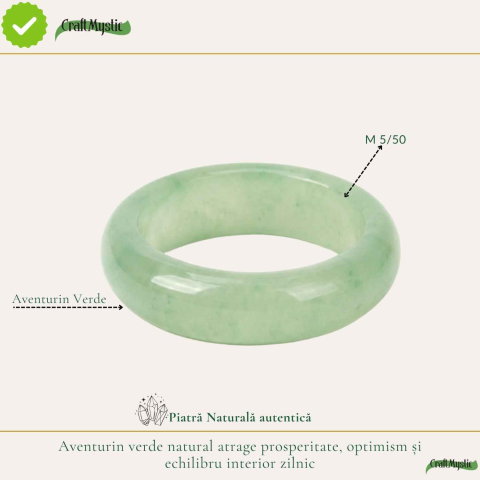 Inel cu Aventurin Verde Natural turnat – Noroc, Echilibru si Energie Pozitiva [3]