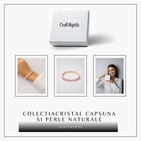 Bratara Cuart Roz si Perle Naturale – Iubire Blânda, Feminitate si Armonie Delicata [7]