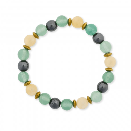 Cristale pe beneficii - Bratara Elastica Energetizanta cu Margele 8mm din Citrin, Aventurin Verde si Hematit - Harmonie si Echilibru