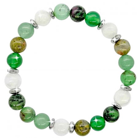 Bratara elastica "fertilitate" din cristale naturale vindecatoare cu margele de 8 mm - Potrivire elastica pentru majoritatea incheieturilor