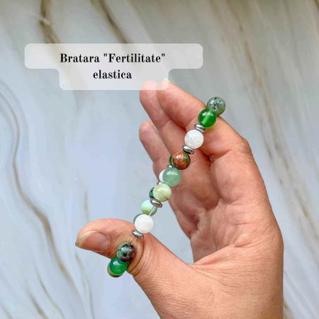 Bratara elastica "fertilitate" din cristale naturale vindecatoare cu margele de 8 mm - Potrivire elastica pentru majoritatea incheieturilor [4]