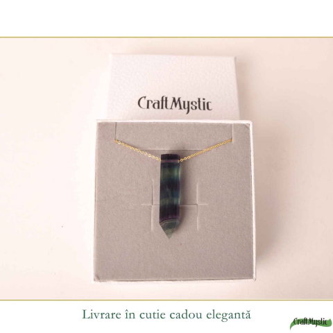 Colier cu Fluorit Natural in Forma de Varf – Claritate Mentala si Inspiratie [5]